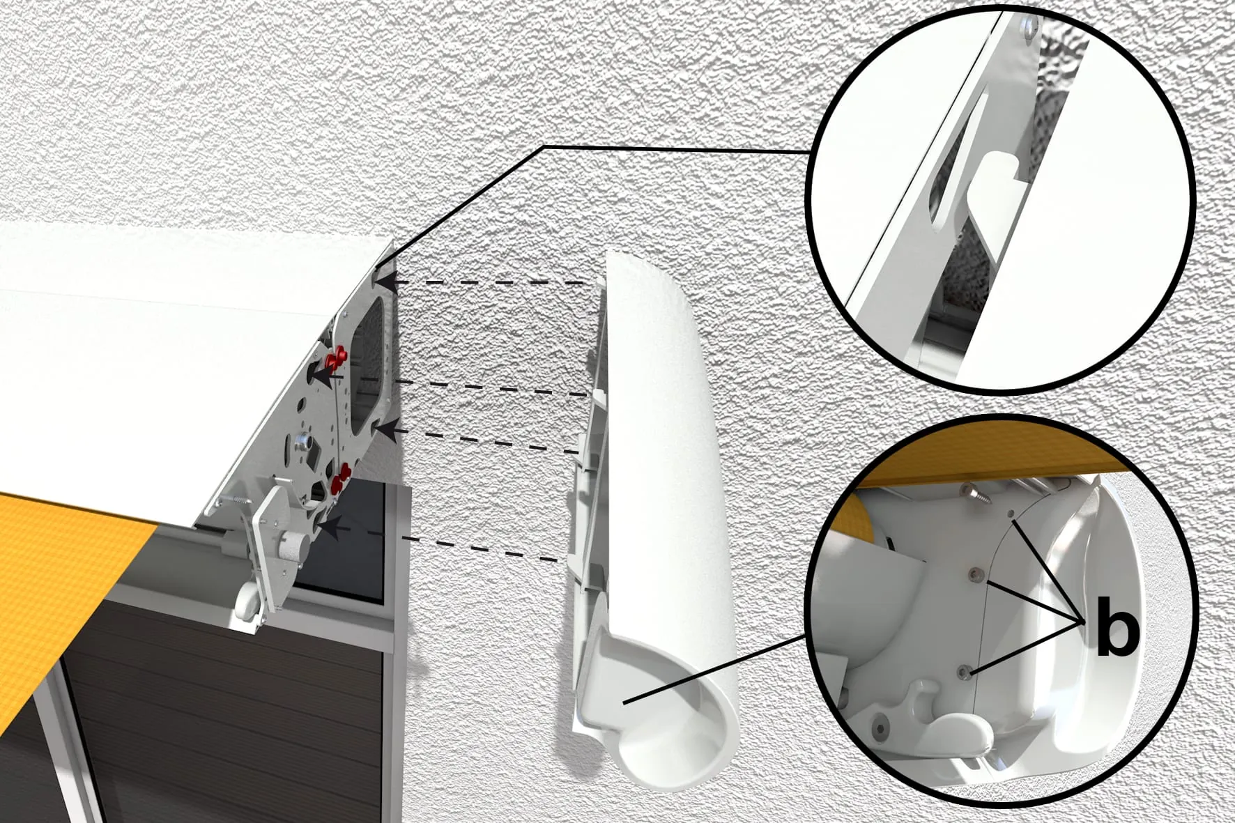 So montieren Sie die Markise mit Vorbau