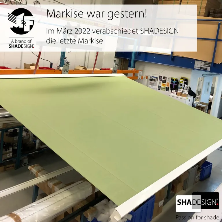 Letzte Markise von Shadesign hergestellt