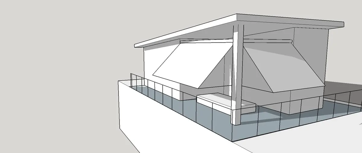 Verschattungslösung mit 3D-Programm realisiert