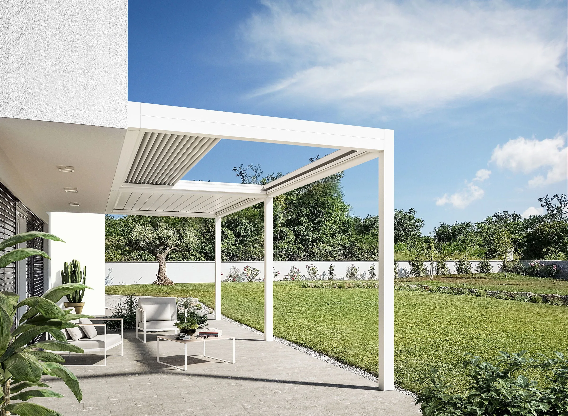 Lamellendach vereint Leichtigkeit und Eleganz