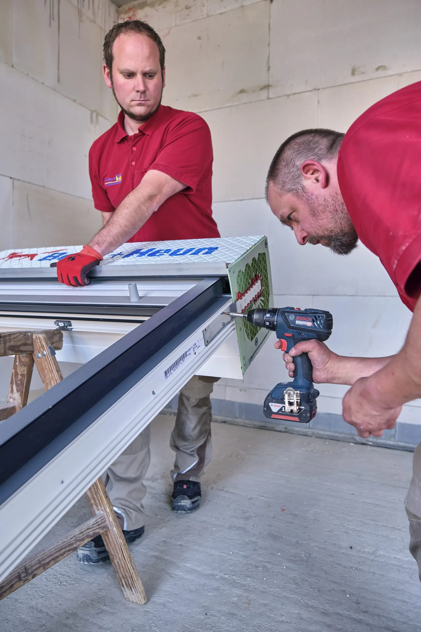 Rollladenkasten-Montage im Neubau