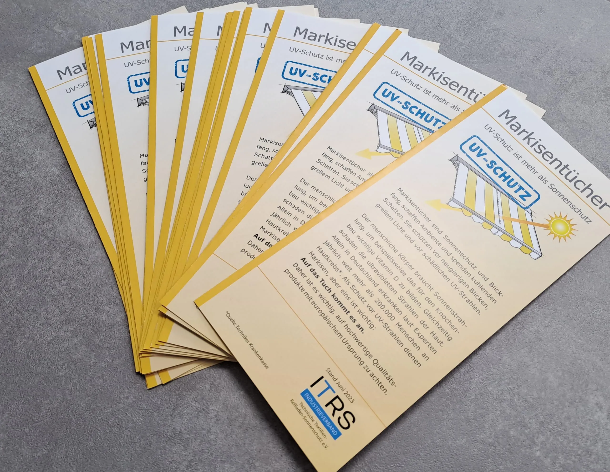 ITRS gibt Flyer über Markisentücher heraus