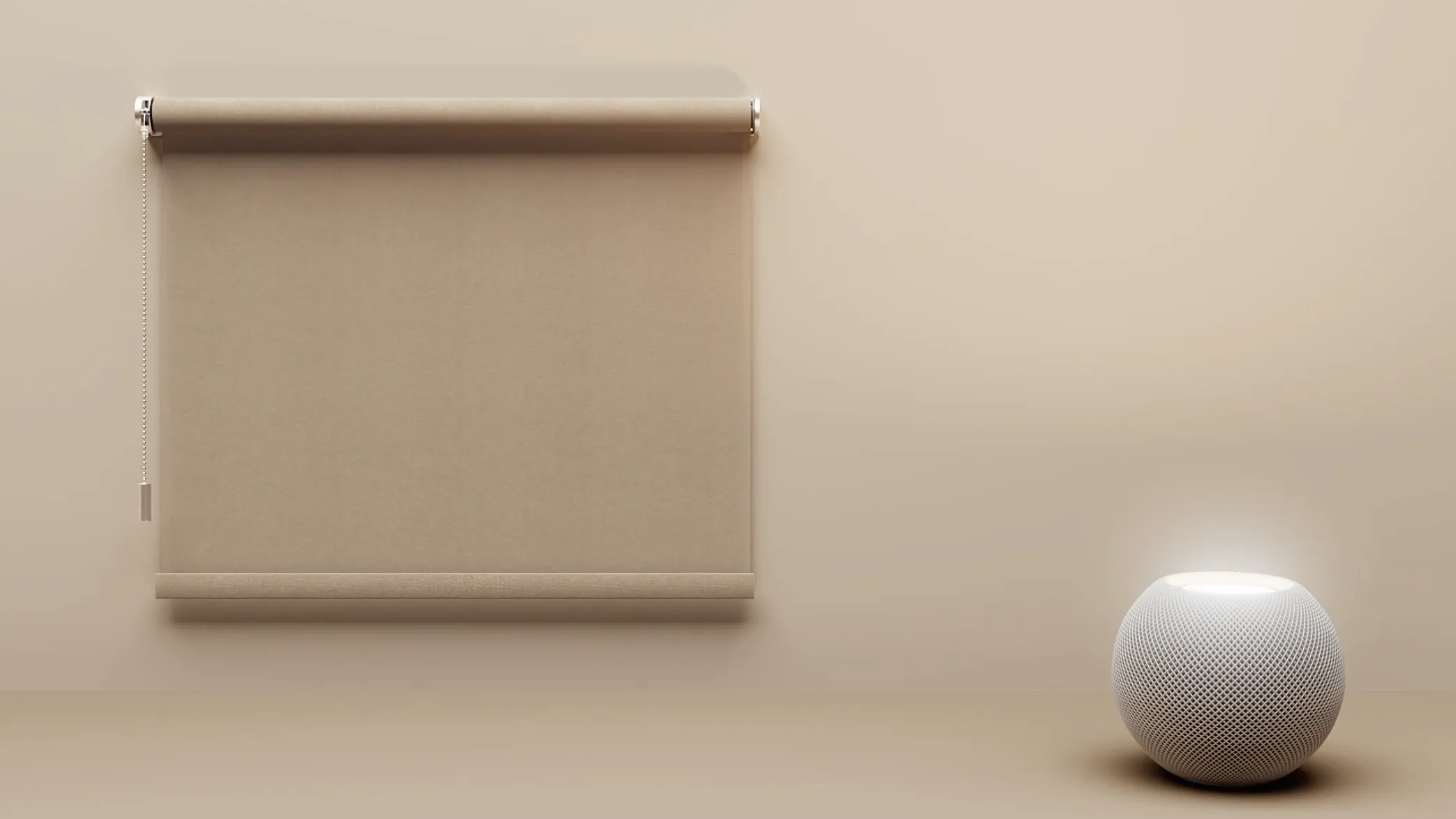 Probieren Sie Eve Motionblinds per Sprachsteuerung über den Homepod- oder manuell mit der Zugfunktion.