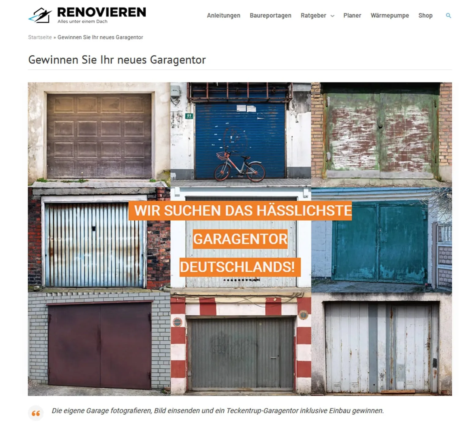 Gesucht: Das hässlichste Garagentor Deutschlands