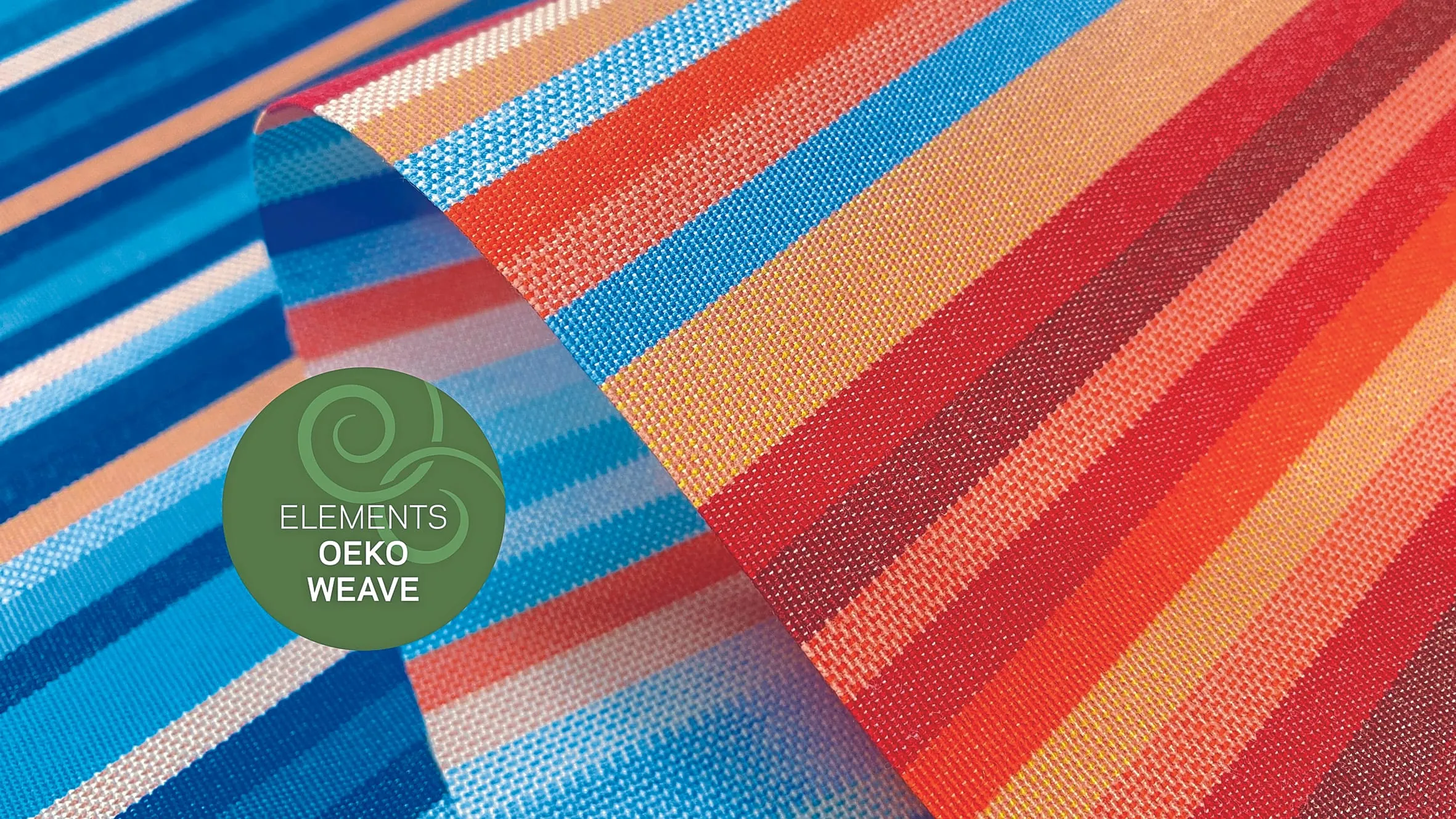 Elements Oeko Weave Climate Stripe: Das Design hat Sattler anlässlich der R+T 2024 entwickelt.