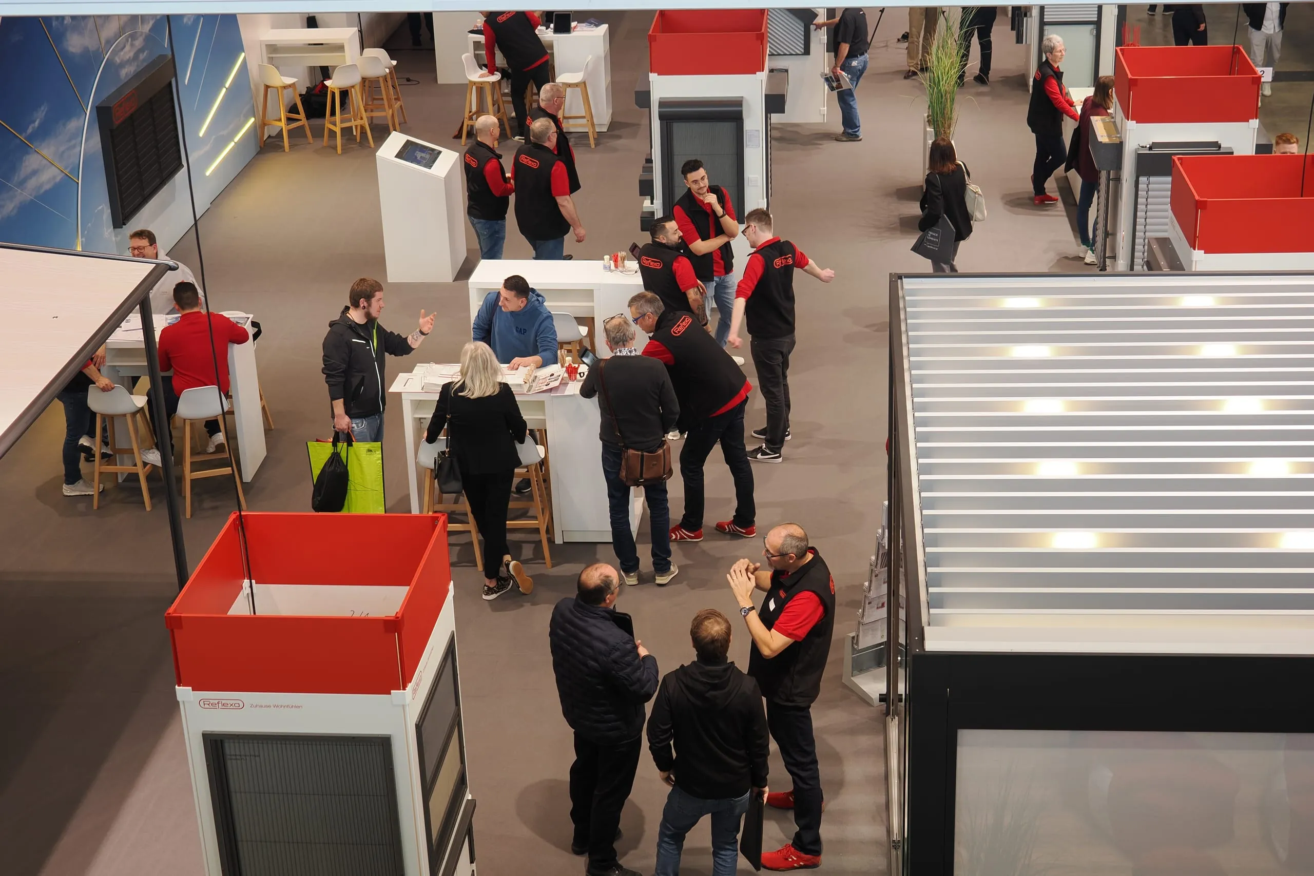 Ein Highlight auf dem Stand von Reflexa ist die neue Terrassenüberdachung Bella Lamella.