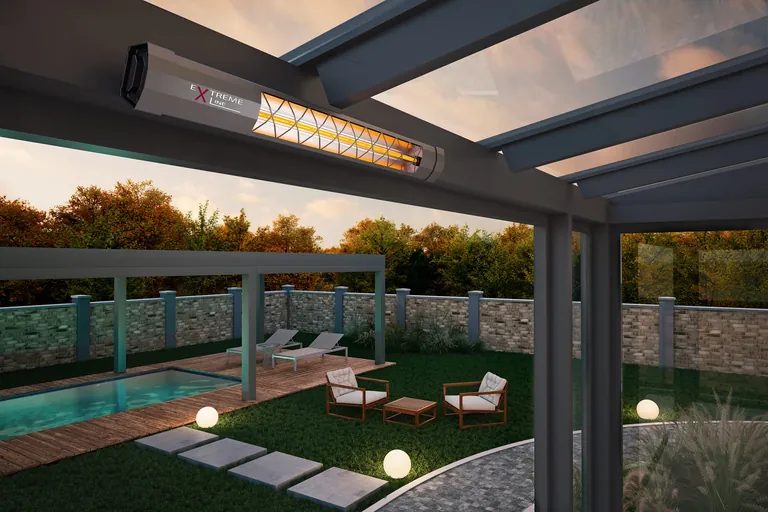 Der HeatFlare kommt vor allem im Winter- und Sommergarten, Terrassenbereich, Außenpool, bei Großschirmen sowie in der Gastronomie zum Einsatz.