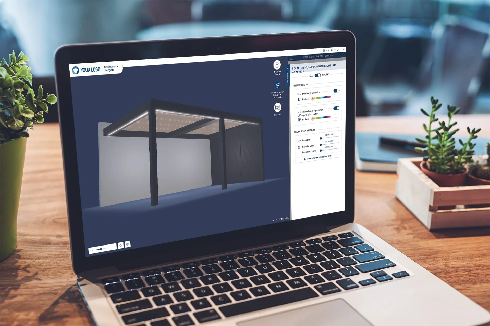 Der 3D-Pergola-Konfigurator von Myconfigurator baut eine Br&uuml;cke zwischen Hersteller, Fachh&auml;ndler und Endkunde. Mithilfe der Visualisierungs- und Simulationswerkzeuge sollen Interessenten in ihrer Kaufentscheidung best&auml;rkt werden.