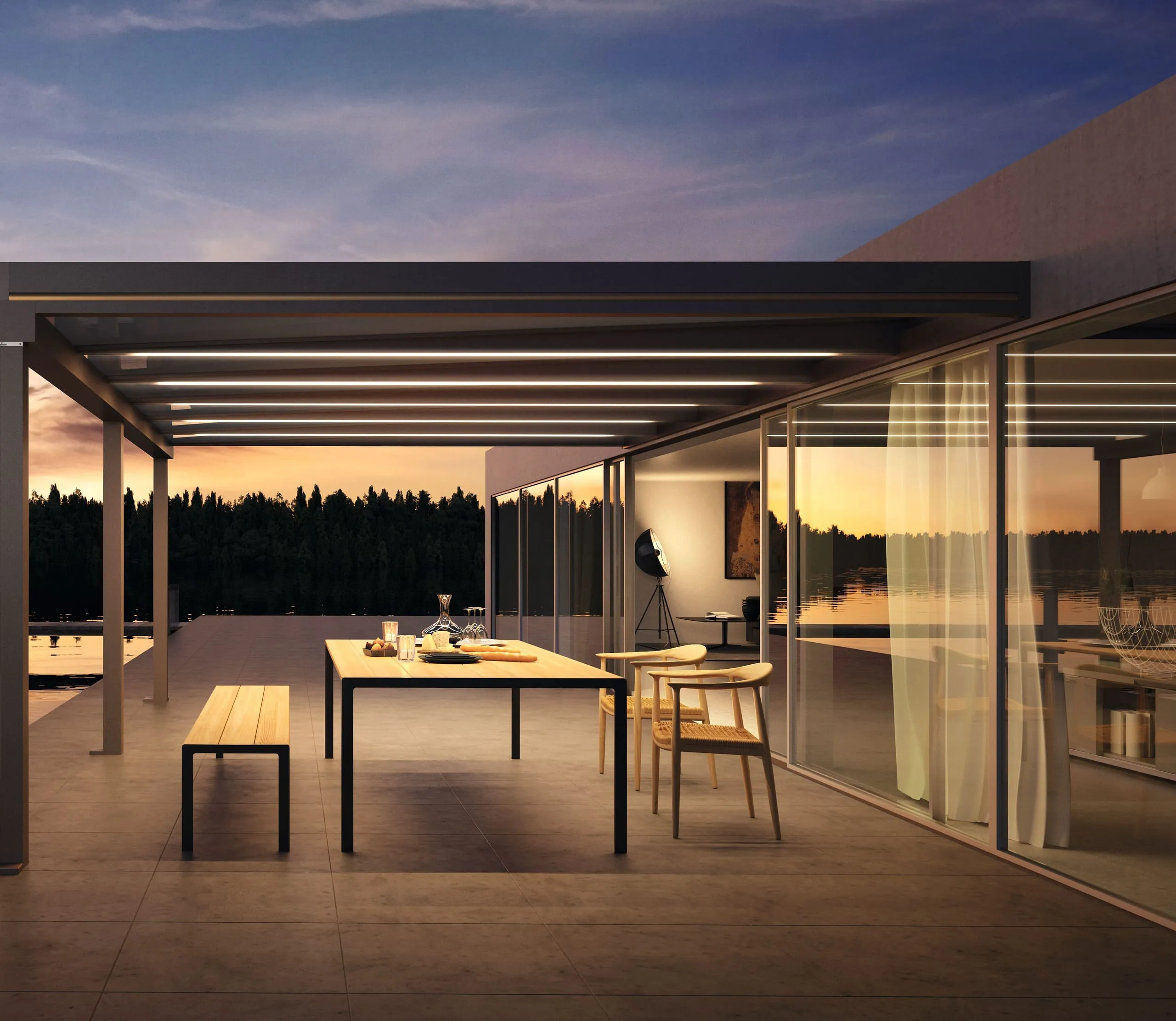 Neue Basisbeleuchtung für Terrassendach Terrazza Pure