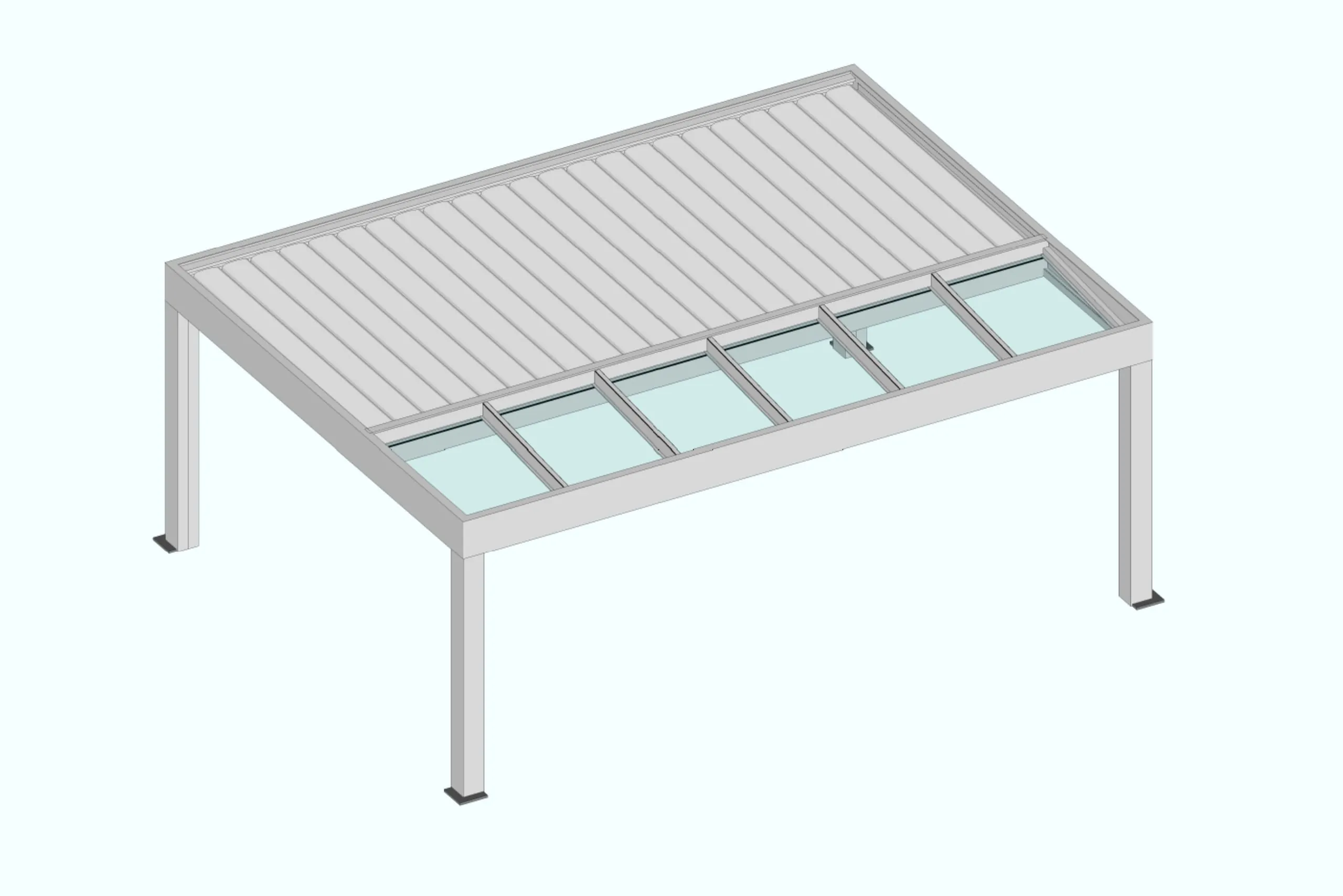 Neue Lamellendach-Variante von TS-Aluminium