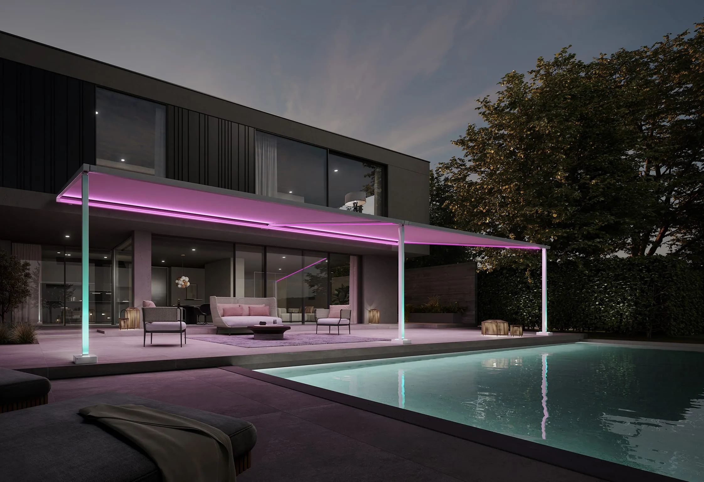 Markilux: Farbiges Licht für alle Markisenmodelle mit LED-Technik