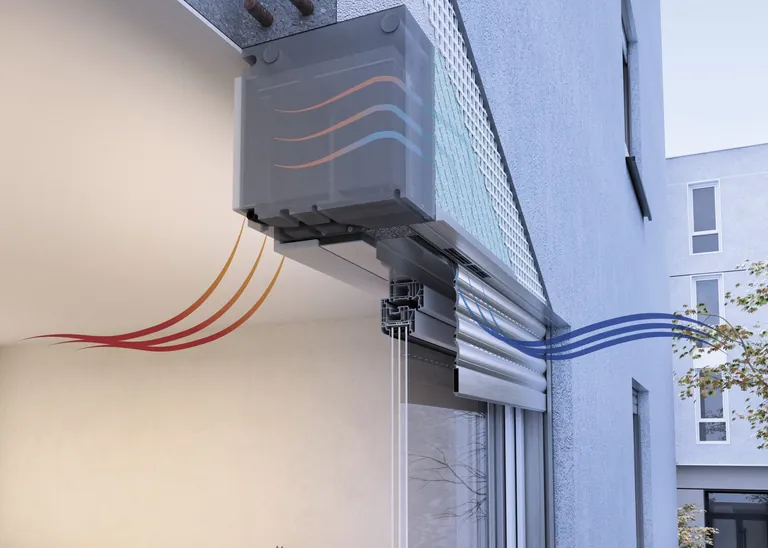 Das dezentrale L&uuml;ftungssystem Airfox Plus bietet eine bis zu 92-prozentige W&auml;rmer&uuml;ckgewinnung, effizienten Luftaustausch, geringen Stromverbrauch, sowie optimierten Schallschutz ohne baulichen Mehraufwand.