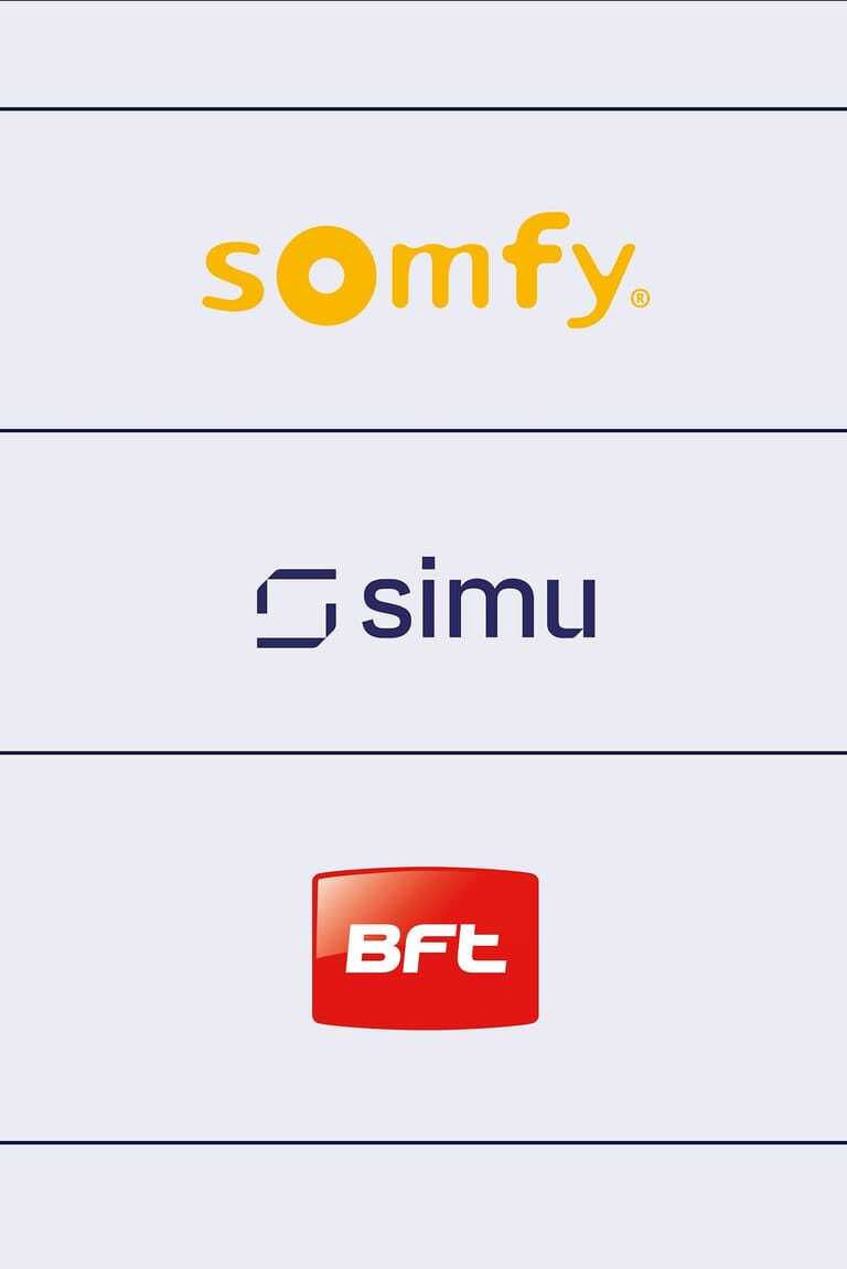 Drei starke Marken unter einem Dach: Somfy, SIMU und BFT.