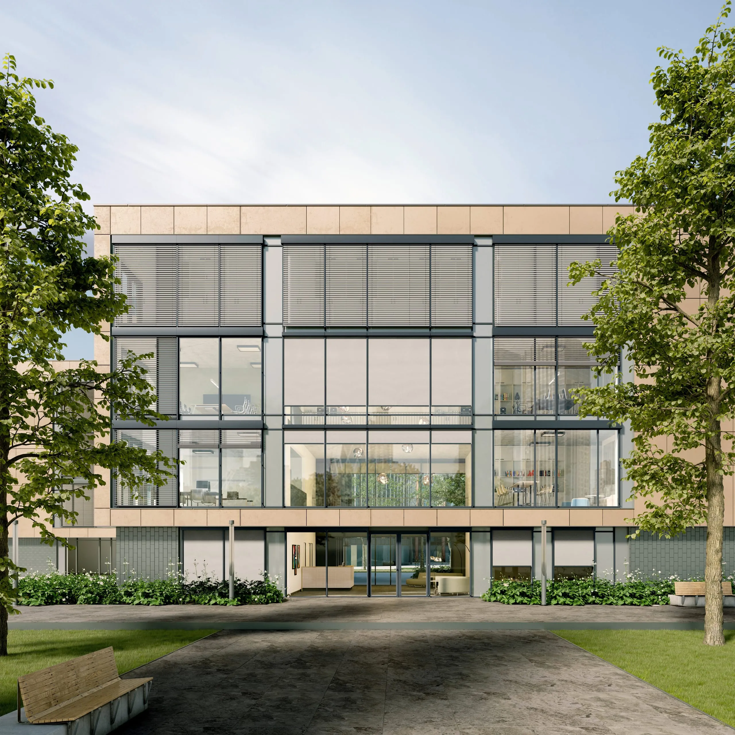 Neuer Pfosten-Riegel-Sonnenschutz von Warema