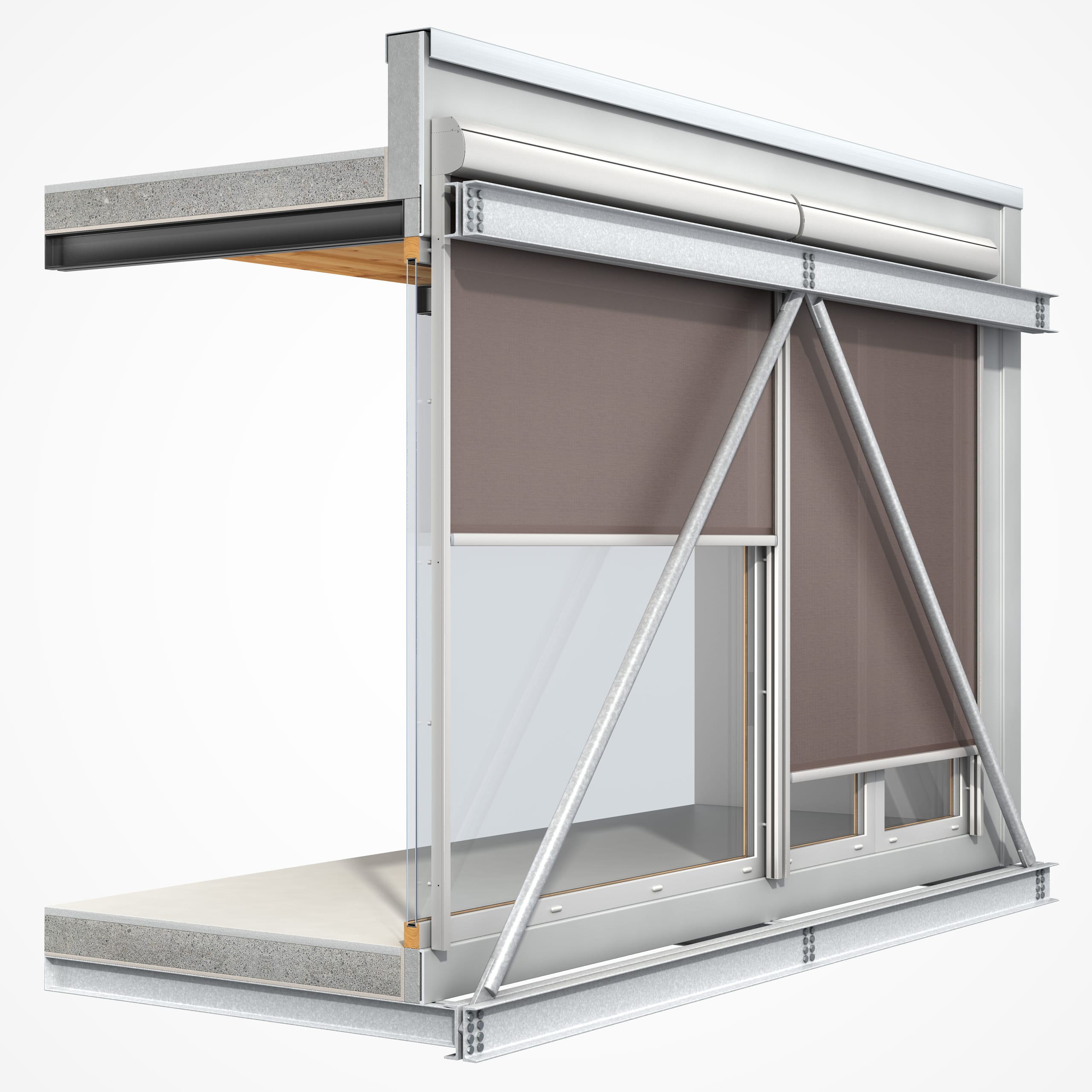 Der am Gewebe angeschweißte Reißverschluss, die in die Fassade eingelassenen Trage- und Führungselemente und die hohe Windstabilität bis 92 Kilometer pro Stunde machen die Fassadenmarkisen laut Griesser zur idealen Lösung – gerade an der exponierten Hanglage.