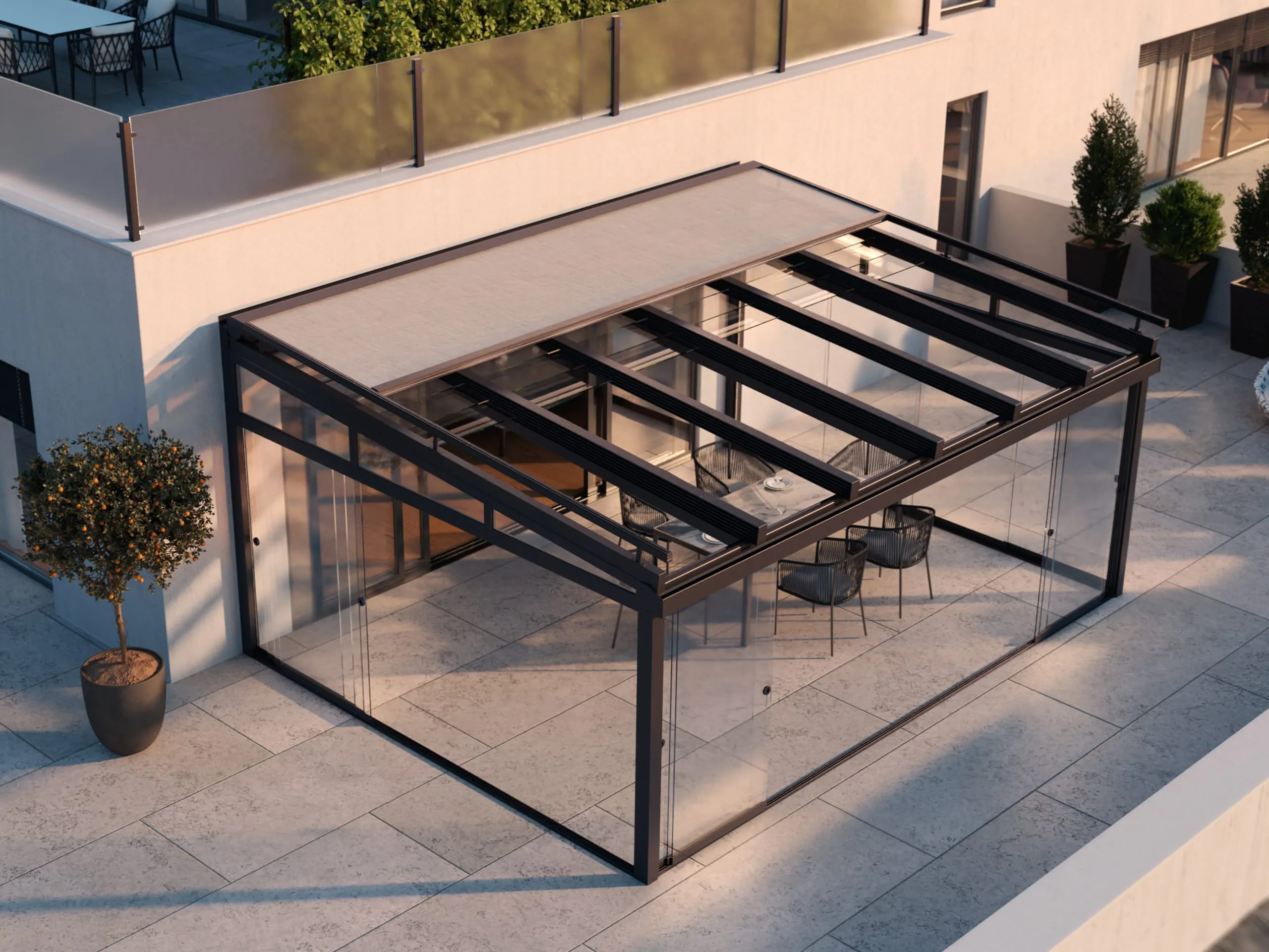 Neues Glas-Schiebedach von TS Aluminium